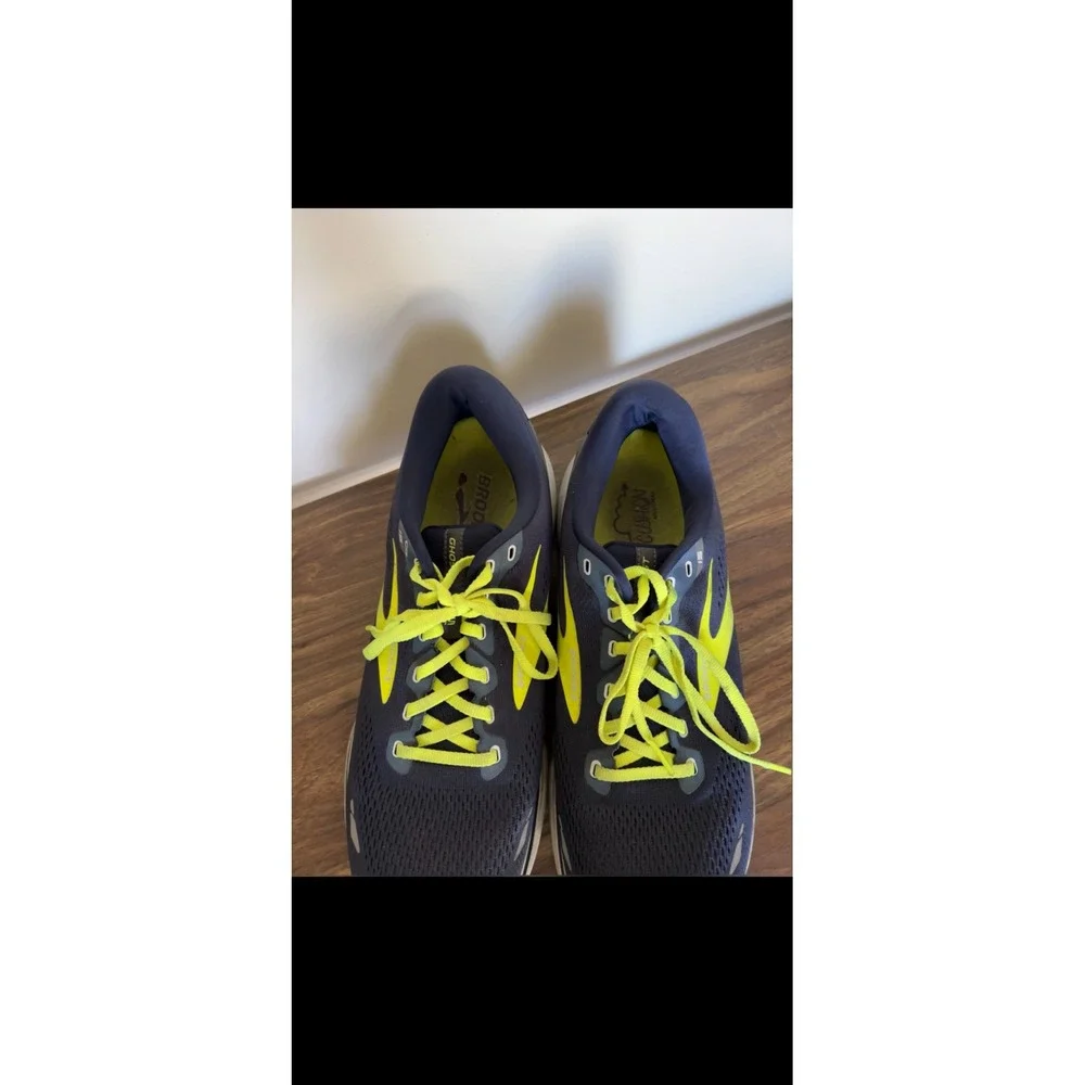 Brooks Ghost 15 Mens Running Shoes Navy Neon Yellow 1103931D429 Size 13 Medium D